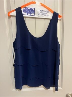 Tobi Navy Scalloped Tier Sleeveless Camisole